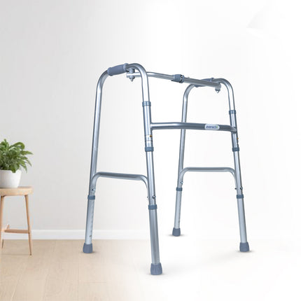 Everactiv Lightweight Aluminium/Glossy Finish Walker for adults, Height Adjustable Walking Support for Old People, Sturdy Frame Walker for Old People | Made in India