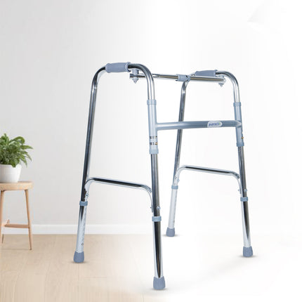 Everactiv Lightweight Aluminium/Glossy Finish Walker for adults, Height Adjustable Walking Support for Old People, Sturdy Frame Walker for Old People | Made in India