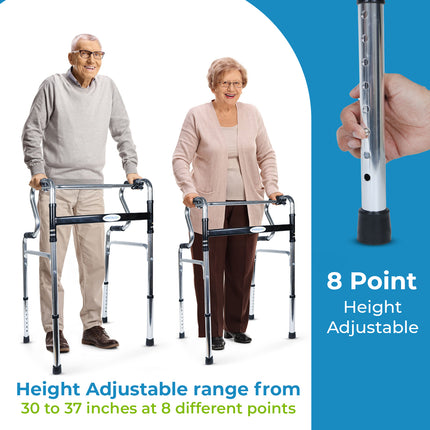 Everactiv Step Walker for elderly and Senior Citizens, Dual grip for easy movement through stairs,100 Kg weight bearing Capacity, Easy Folding Mechanism