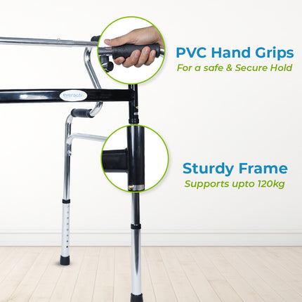 Everactiv Step Walker for elderly and Senior Citizens, Dual grip for easy movement through stairs,100 Kg weight bearing Capacity, Easy Folding Mechanism