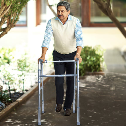 Everactiv Lightweight Aluminium/Glossy Finish Walker for adults, Height Adjustable Walking Support for Old People, Sturdy Frame Walker for Old People | Made in India