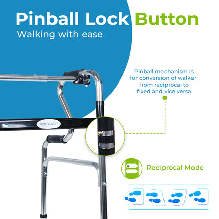 Everactiv Step Walker for elderly and Senior Citizens, Dual grip for easy movement through stairs,100 Kg weight bearing Capacity, Easy Folding Mechanism