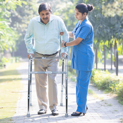 Everactiv Lightweight Aluminium/Glossy Finish Walker for adults, Height Adjustable Walking Support for Old People, Sturdy Frame Walker for Old People | Made in India