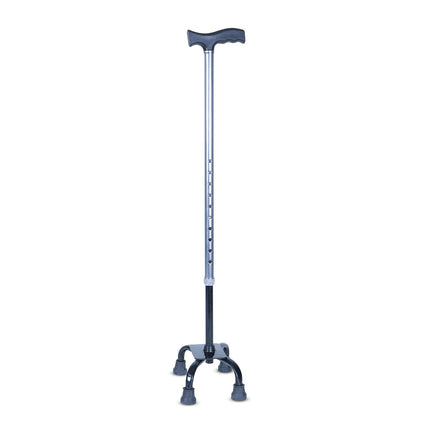 Everactiv 10 Level Height Adjustable Quadripod Walking Stick with Strengthened Chassis and Anti-Skid Feet | Perfect Support for Various Surface