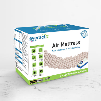 Everactiv Anti-Decubitus Air Bed | Anti-Bedsore | Bubble Air Mattress for Patients Bed Sore | 1 Year Replacement Warranty | Color- Beige