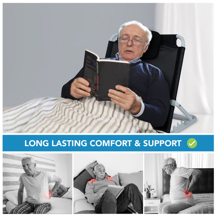 Everactiv Adjustable Hospital Back Rest - Multifunctional Large Size Back Support with 5 Recline Angles | Foldable & Portable (Classic - Without Armrest)