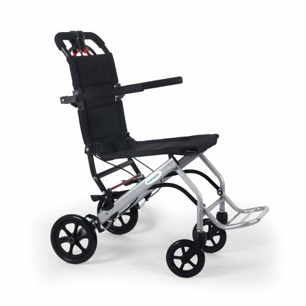 EverActiv Portable Travel Wheelchair for Seniors | Ultra-Light  | Foldable, Compact, Attendant Brake, Travel Convenience | Wheelchair for old people