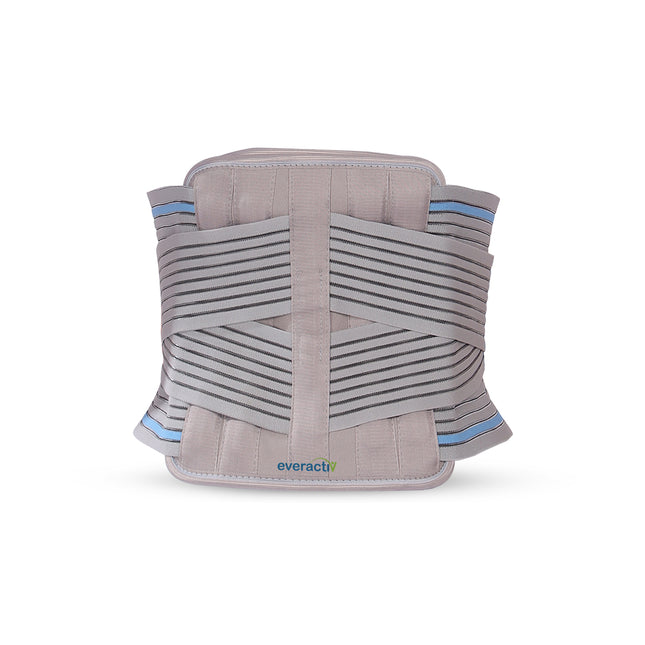 Everactiv Contoured Lumbo-Sacral Back Support Belt for Elderly – Rigid Spine Support with Aluminium Splints | Adjustable Compression, Extra Soft Padding | Pain Relief for Chronic Low Back Pain & Posture Correction