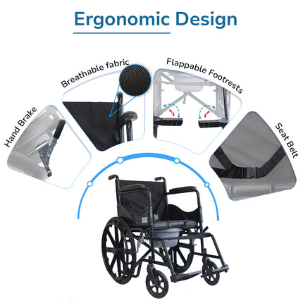 Commode wheelchair - U Cut