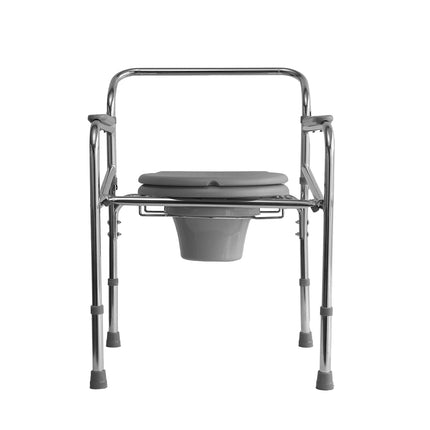 Everactiv Commode Chair For Toilet Adult, Height Adjustable And Foldable Toilet Seat For Old People, Strong Frame Potty Chair For Adults, Portable Toilet Seat For Adult | Made In India, Grey