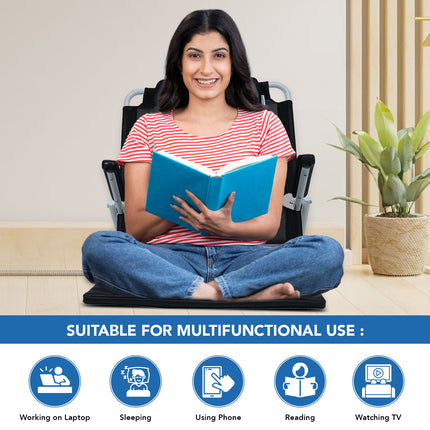 Everactiv Adjustable Hospital Back Rest - Multifunctional Large Size Back Support with 5 Recline Angles | Foldable & Portable
