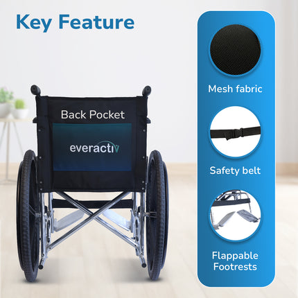 Everactiv Economy Plus - Chrome Finish | Safety Belt, Sturdy frame, Easy folding Mechanism