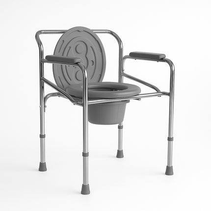 Everactiv Commode Chair For Toilet Adult, Height Adjustable And Foldable Toilet Seat For Old People, Strong Frame Potty Chair For Adults, Portable Toilet Seat For Adult | Made In India, Grey