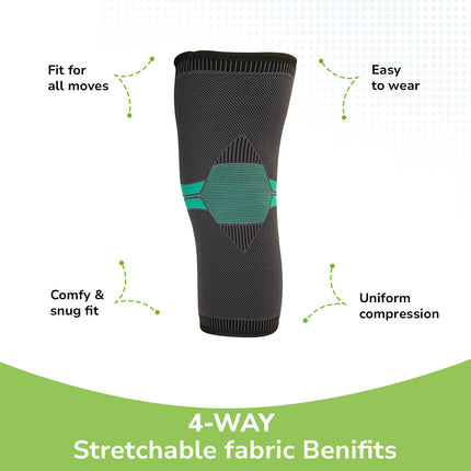 Everactiv 3D Knee Support for Elderly – Compression Support for Arthritis, Pain Relief & Post-Op Recovery (One Knee Only)