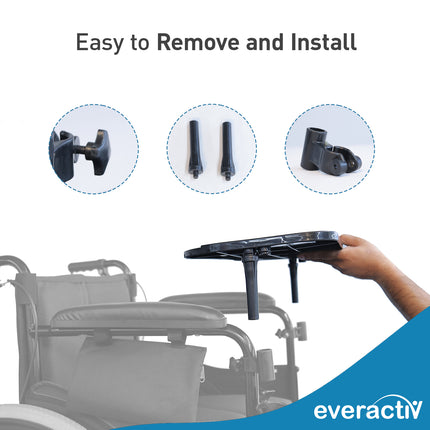 Everactiv Multipurpose Tray for Wheelchair - Ideal for Eating, Reading, Writing - Tray Only [Wheelchair Not Included] | Compatible with EverActiv Wheelchairs Only