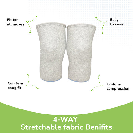Everactiv Knee Support Sleeve – Compression Support for Arthritis, Joint Pain, and Post-Operative Recovery | Breathable Cotton Inner Lining | Unisex | 1 Pair