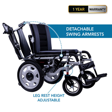 Everactiv EcoLite Electric Wheelchair | 250W Brush Motor | Intelligent 360 degree Control | 24V12AH/20AH Battery | 110 kg Weight Bearing Capacity