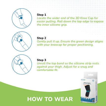 Everactiv 3D Knee Support for Elderly – Compression Support for Arthritis, Pain Relief & Post-Op Recovery (One Knee Only)