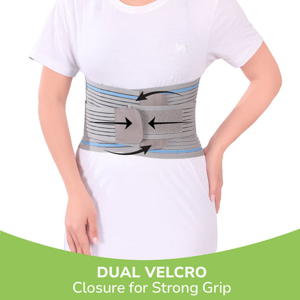 Everactiv Lumbar Back Support Belt for Elderly – Lower Back Pain Relief & Posture Support | Breathable Fabric, Rigid & Flexible Splints | Adjustable Double Pull Lumbar Brace for Sciatica, Slipped Disc & Spinal Conditions