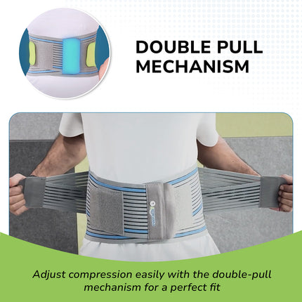 Everactiv Contoured Lumbo-Sacral Back Support Belt for Elderly – Rigid Spine Support with Aluminium Splints | Adjustable Compression, Extra Soft Padding | Pain Relief for Chronic Low Back Pain & Posture Correction