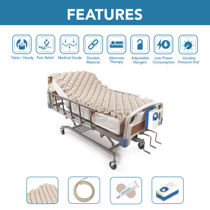 Everactiv Anti-Decubitus Air Bed | Anti-Bedsore | Bubble Air Mattress for Patients Bed Sore | Color- Beige