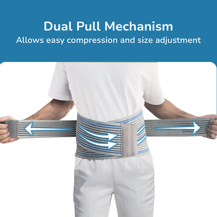 Everactiv Lumbar Back Support Belt for Elderly – Lower Back Pain Relief & Posture Support | Breathable Fabric, Rigid & Flexible Splints | Adjustable Double Pull Lumbar Brace for Sciatica, Slipped Disc & Spinal Conditions