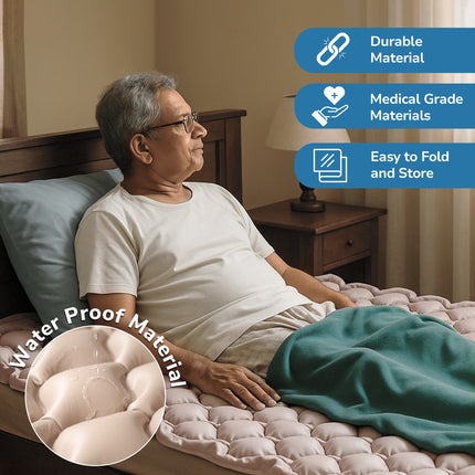 Everactiv Anti-Decubitus Air Bed | Anti-Bedsore | Bubble Air Mattress for Patients Bed Sore | Color- Beige