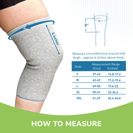 Everactiv Knee Support Sleeve – Compression Support for Arthritis, Joint Pain, and Post-Operative Recovery | Breathable Cotton Inner Lining | Unisex | 1 Pair