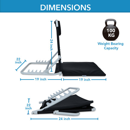 Everactiv Adjustable Hospital Back Rest - Multifunctional Large Size Back Support with 5 Recline Angles | Foldable & Portable (Classic - Without Armrest)