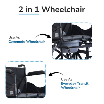 Commode wheelchair - U Cut