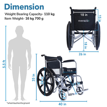 Everactiv Economy Plus - Chrome Finish | Safety Belt, Sturdy frame, Easy folding Mechanism