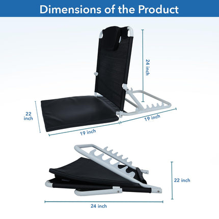 Everactiv Adjustable Hospital Back Rest - Multifunctional Large Size Back Support with 5 Recline Angles | Foldable & Portable