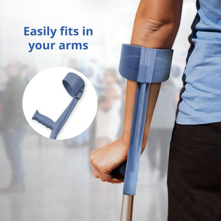 Everactiv Crutch for Old People - Lightweight and Adjustable | Enhanced Support and Stability | Comfortable Ergonomic Handle | Adjustable Forearm | Anti-Slip Rubber Tips