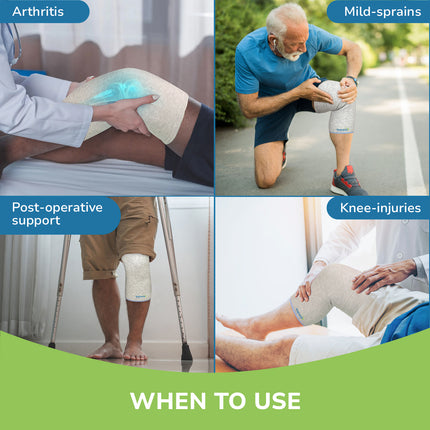 Everactiv Knee Support Sleeve – Compression Support for Arthritis, Joint Pain, and Post-Operative Recovery | Breathable Cotton Inner Lining | Unisex | 1 Pair