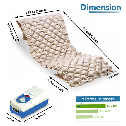Everactiv Anti-Decubitus Air Bed | Anti-Bedsore | Bubble Air Mattress for Patients Bed Sore | 1 Year Replacement Warranty | Color- Beige