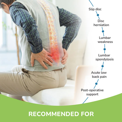 Everactiv Lumbar Back Support Belt for Elderly – Lower Back Pain Relief & Posture Support | Breathable Fabric, Rigid & Flexible Splints | Adjustable Double Pull Lumbar Brace for Sciatica, Slipped Disc & Spinal Conditions