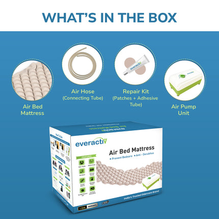 Everactiv Anti-Decubitus Air Bed | Anti-Bedsore | Bubble Air Mattress for Patients Bed Sore | Color- Beige