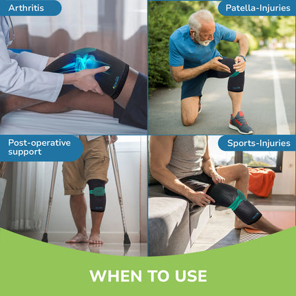Everactiv 3D Knee Support for Elderly – Compression Support for Arthritis, Pain Relief & Post-Op Recovery (One Knee Only)