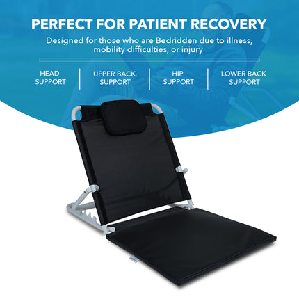Everactiv Adjustable Hospital Back Rest - Multifunctional Large Size Back Support with 5 Recline Angles | Foldable & Portable (Classic - Without Armrest)