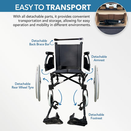 EverActiv Recliner Aluminium Wheelchair | Lightweight & Portable