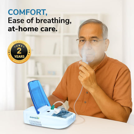 EverActiv Nebulizer Machine with Storage Compartment | 2 year Warranty | Compressor Inhaler for Kids & Adults | Steam Inhaler for Cold, Cough & Asthma Relief | Nebuliser Machine for Home
