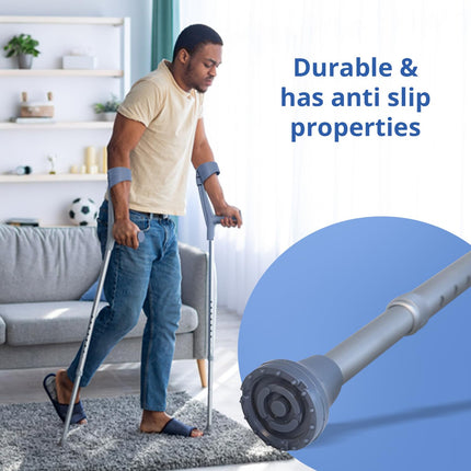 Everactiv Crutch for Old People - Lightweight and Adjustable | Enhanced Support and Stability | Comfortable Ergonomic Handle | Adjustable Forearm | Anti-Slip Rubber Tips