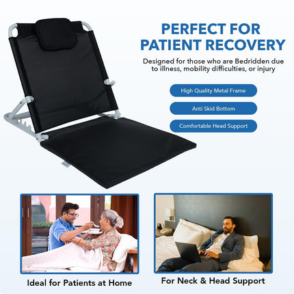 Everactiv Adjustable Hospital Back Rest - Multifunctional Large Size Back Support with 5 Recline Angles | Foldable & Portable
