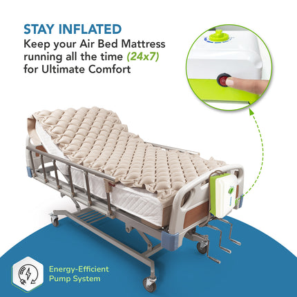 Everactiv Anti-Decubitus Air Bed | Anti-Bedsore | Bubble Air Mattress for Patients Bed Sore | Color- Beige