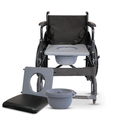 Everactiv (2 in 1) Foldable Wheelchair for Regular & Commode Use | Portable and Versatile Mobility Solution with Removable Top-seat for Commode Usage | Comfortable Seating | and Armrests