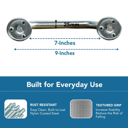 Everactiv Heavy Duty Stainless Steel Grab Bar | Bathroom Grab Bar | Safety Hand Support Balance Handle Bars | 100% Stainless Steel (SS 304)