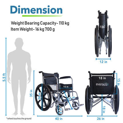Everactiv Economy Plus - Chrome Finish | Safety Belt, Sturdy frame, Easy folding Mechanism