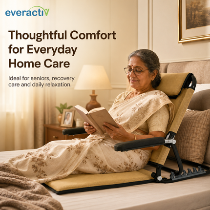 Everactiv Adjustable Hospital Back Rest - Multifunctional Large Size Back Support with 5 Recline Angles | Foldable & Portable