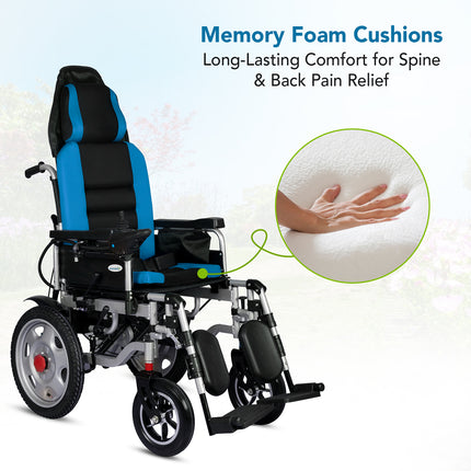 Everactiv EcoRider | Electric Wheelchair with additional Headrest | 180 degree Reclining | Elevating and Detachable Footrest