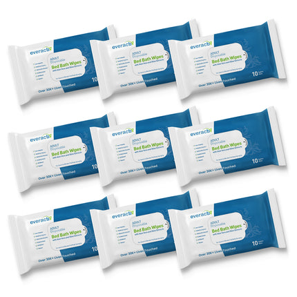 Everactiv Soft Body Cleansing Wet Bed Bath Wipes | Nourishing and Moisturising | Extra Large | Body Sponging